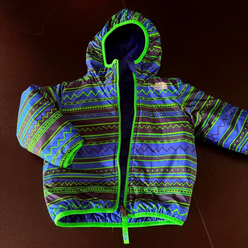 The North Face quilted hooded snow suit set reversible hoodie camping size 18-24